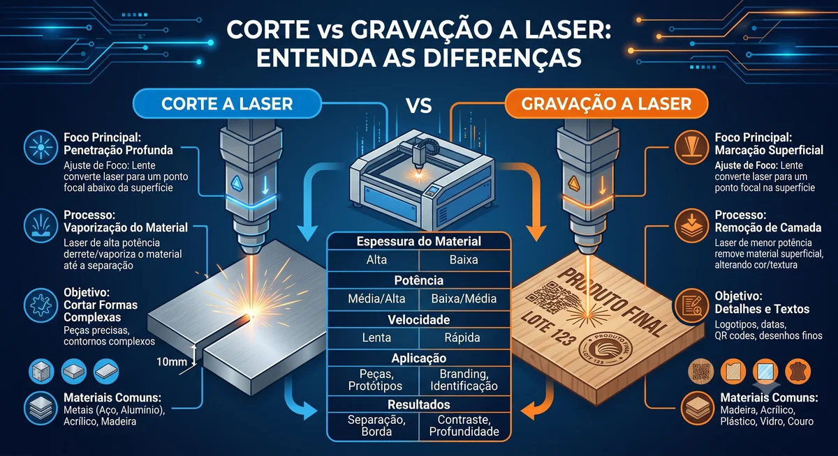 Corte vs Gravação a Laser: Entenda as Diferenças