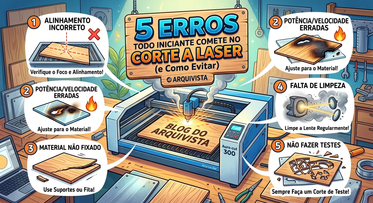 5 Erros que Todo Iniciante Comete no Corte a Laser (e Como Evitar)
