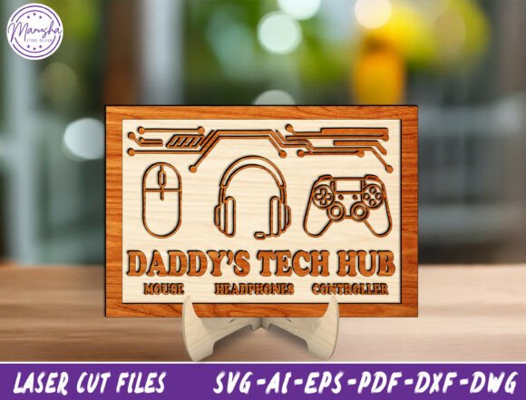 Dad_Gaming_Tech_Sign_Laser_Cut_File