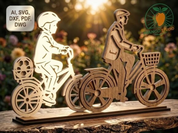 Pai_e_Filho_Bicicleta_3D